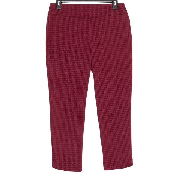 Crown & Ivy Pants Pull On Y2K Retro Soft Grunge Athleisure Velour Detail Red 12 - Picture 1 of 4
